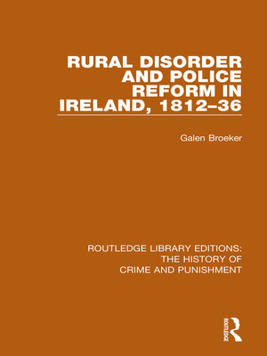 cover image of Rural Disorder and Police Reform in Ireland, 1812-36